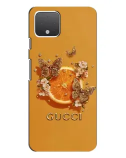 Чехол для Google Pixel 4 с картинкой «Gucci — золотые бабочки»
