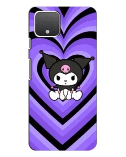 Чехол для Google Pixel 4 с картинкой «Kuromi и фиолетовые сердца»
