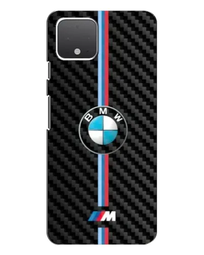 Чехол для Google Pixel 4 с картинкой «Эмблема BMW и карбон»