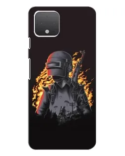 Чехол для Google Pixel 4 с картинкой «PUBG — огненный силуэт»