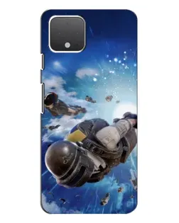 Чехол для Google Pixel 4 с картинкой «Десант PUBG — прыжок»