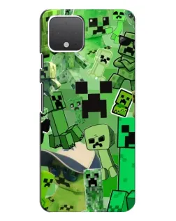 Чехол для Google Pixel 4 с картинкой «Криперы Minecraft»