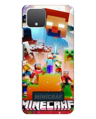Чехол для Google Pixel 4 с картинкой «Minecraft герои игры»