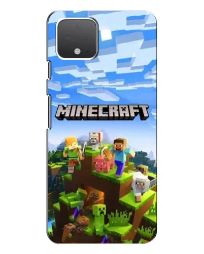 Чехол для Google Pixel 4 с картинкой «Minecraft классический мир»