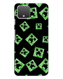 Чехол для Google Pixel 4 с картинкой «Паттерн с криперами»