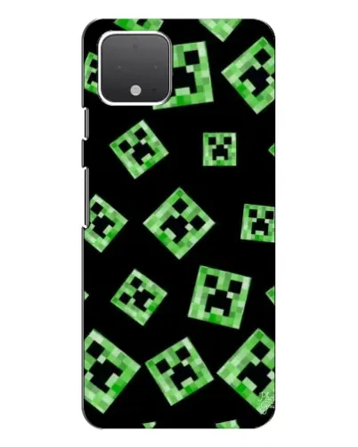 Чехол для Google Pixel 4 с картинкой «Паттерн с криперами»