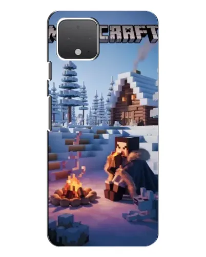 Чехол для Google Pixel 4 с картинкой «Зимний Minecraft»