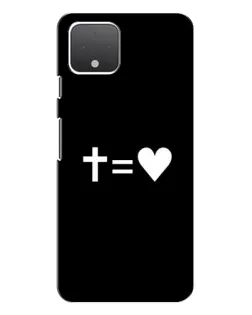 Чехол для Google Pixel 4 с картинкой «Крест и Сердце»