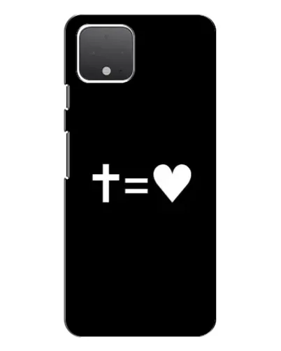 Чехол для Google Pixel 4 с картинкой «Крест и Сердце»