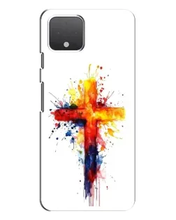 Чехол для Google Pixel 4 с картинкой «Акварельный крест»