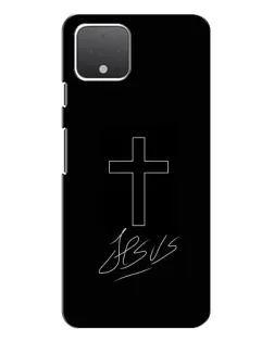 Чехол для Google Pixel 4 с картинкой «Графический крест Jesus»