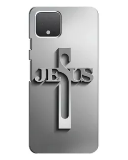 Чехол для Google Pixel 4 с картинкой «Металлический крест Jesus»