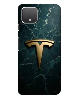 Чехол для Google Pixel 4 с картинкой «Мраморная Tesla Gold»