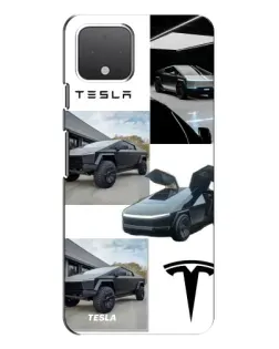 Чехол для Google Pixel 4 с картинкой «Коллаж Cybertruck Tesla»