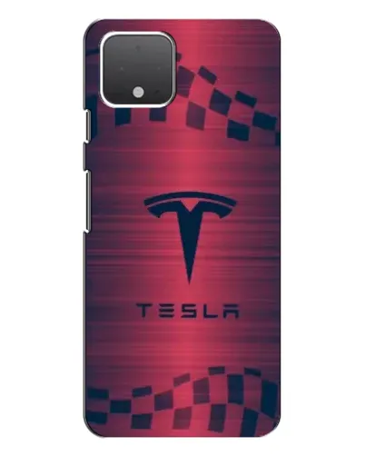 Чехол для Google Pixel 4 с картинкой «Тесла красный карбон»