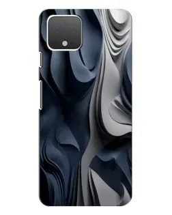 Чехол для Google Pixel 4 с картинкой «Объемные синие складки»