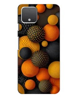 Чехол для Google Pixel 4 с картинкой «Объемные оранжевые сферы»