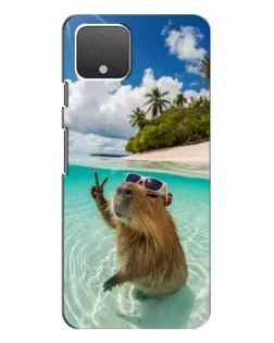Чехол для Google Pixel 4 с картинкой «Капибара на море»