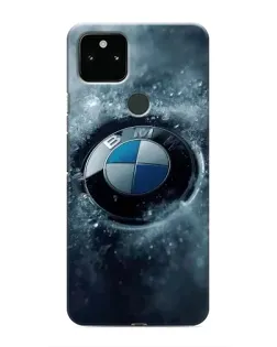 Чехол для Google Pixel 4a 5G с картинкой «Логотип BMW — лед»