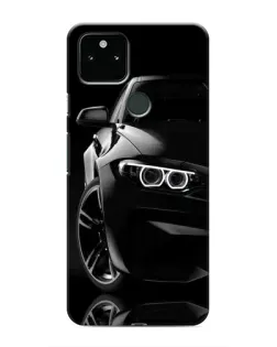 Чехол для Google Pixel 4a 5G с картинкой «Черная BMW — профиль»