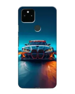 Чехол для Google Pixel 4a 5G с картинкой «BMW — огни неона»