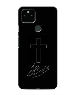 Чехол для Google Pixel 4a 5G с картинкой «Графический крест Jesus»