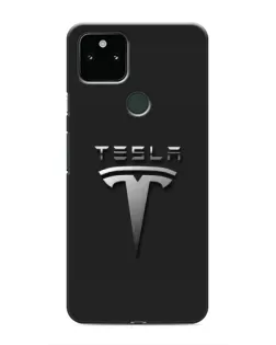 Чохол для Google Pixel 4a 5G з картинкою «Сталевий логотип Tesla»