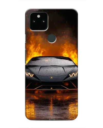 Чохол для Google Pixel 4a 5G з картинкою «Lamborghini у вогні»
