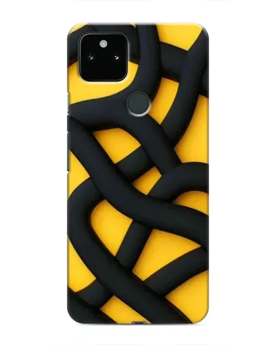 Чохол для Google Pixel 4a 5G з картинкою «Чорне жовте переплетення»