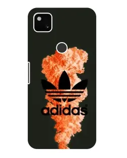 Чехол для Google Pixel 4a с картинкой «Оранжевый дым Adidas»