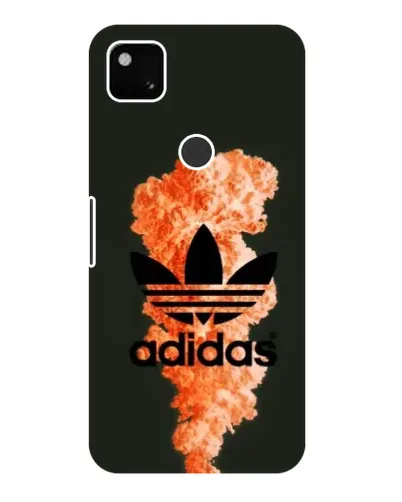 Чехол для Google Pixel 4a с картинкой «Оранжевый дым Adidas»