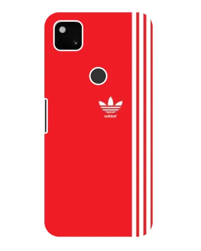 Чехол для Google Pixel 4a с картинкой «Красный минимализм Adidas»
