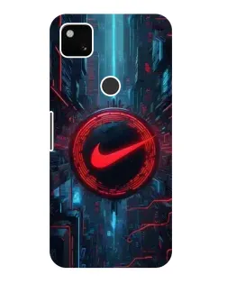 Чехол для Google Pixel 4a с картинкой «Техногенный стиль Nike»