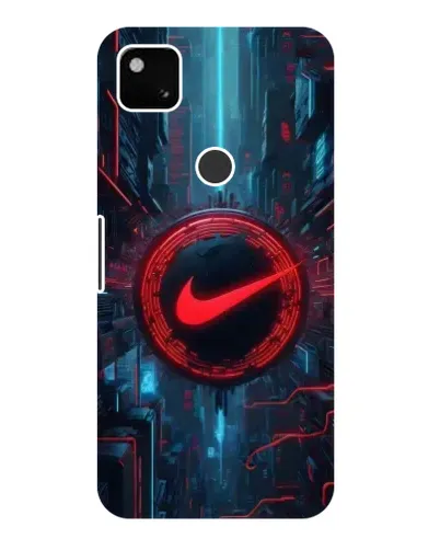 Чехол для Google Pixel 4a с картинкой «Техногенный стиль Nike»