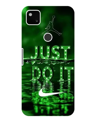 Чехол для Google Pixel 4a с картинкой «Зеленый неоновый Nike»