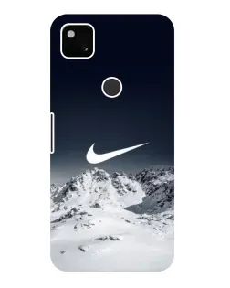 Чехол для Google Pixel 4a с картинкой «Nike — зимние горы»