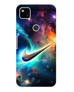Чехол для Google Pixel 4a с картинкой «Космический Nike Swoosh»