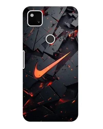 Чехол для Google Pixel 4a с картинкой «Nike — эффект разломов»