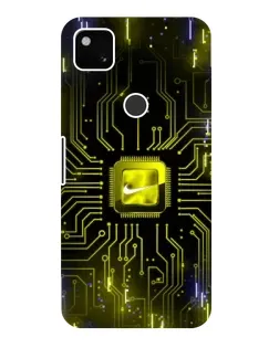 Чехол для Google Pixel 4a с картинкой «Nike — золотая искра»
