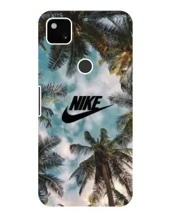 Чехол для Google Pixel 4a с картинкой «Тропический принт Nike»