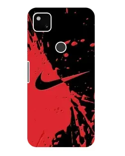 Чехол для Google Pixel 4a с картинкой «Красные брызги Nike»