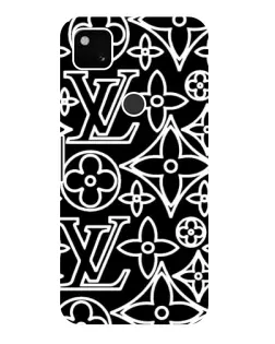 Чехол для Google Pixel 4a с картинкой «Черно-белый узор LV»