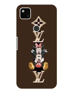 Чехол для Google Pixel 4a с картинкой «LV и Микки Маус»
