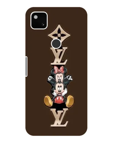 Чехол для Google Pixel 4a с картинкой «LV и Микки Маус»