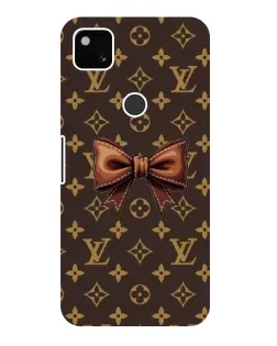Чехол для Google Pixel 4a с картинкой «LV с бантом»