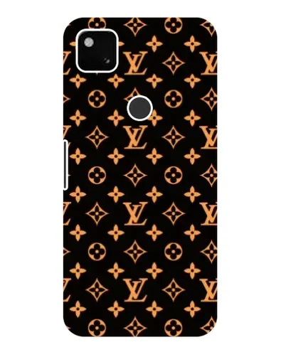 Чехол для Google Pixel 4a с картинкой «Золотая монограмма LV»