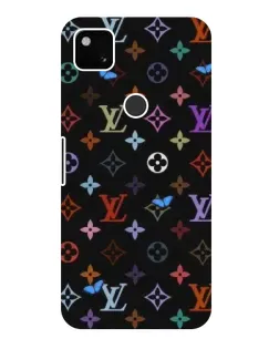 Чехол для Google Pixel 4a с картинкой «Цветная монограмма LV»