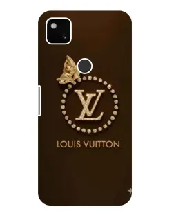 Чехол для Google Pixel 4a с картинкой «LV — золотая печать»