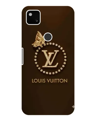 Чехол для Google Pixel 4a с картинкой «LV — золотая печать»