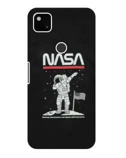 Чехол для Google Pixel 4a с картинкой «NASA — шагаем по Луне»